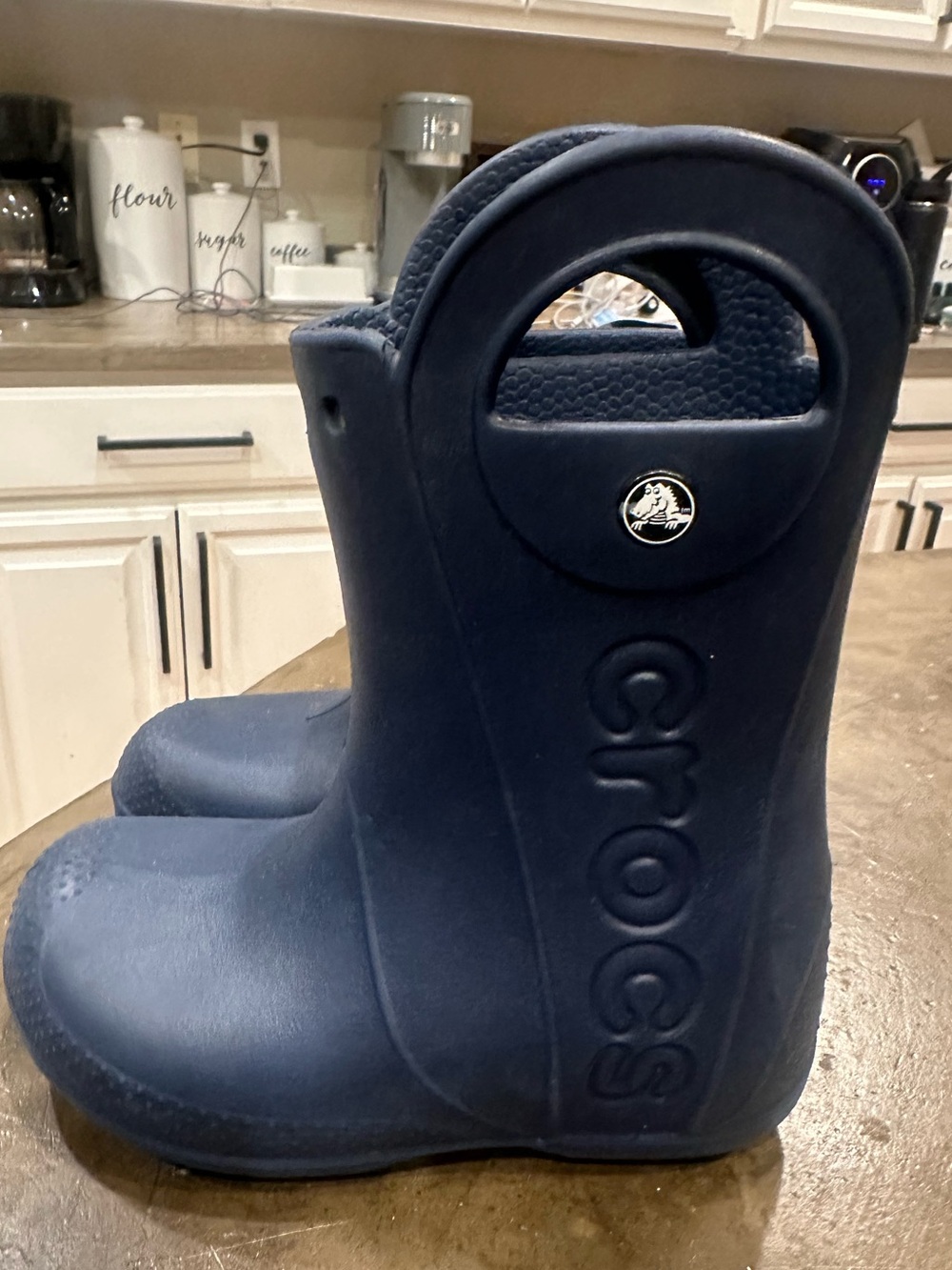 Crocs Kids Navy Blue Rain Boots EUC - size 13
